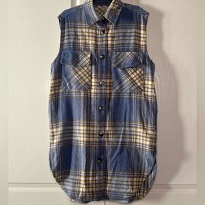 Papaya Blue and Brown Plaid Shirt